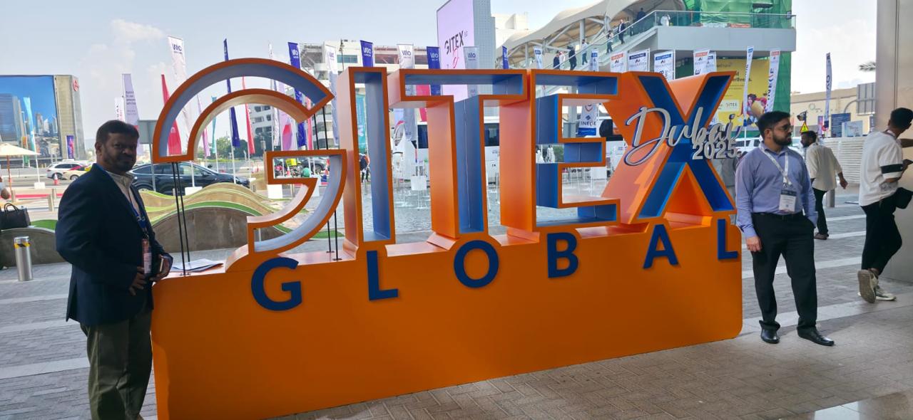 The GITEX Global 2025 sign outside the venue in Dubai