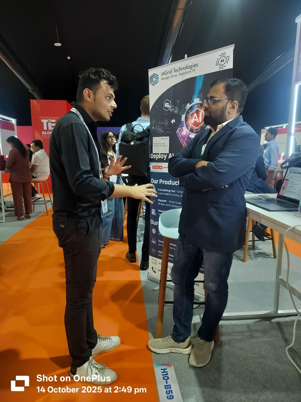 A conversation at the MGrid Technologies stand at GITEX Global 2025